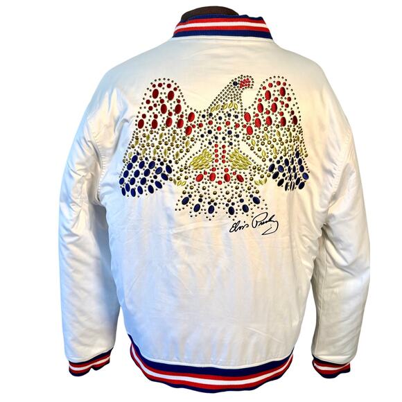 Offical Graceland Elvis Presley Aloha Eagle Jacket satin jeweled 3xl lined - Picture 2 of 10